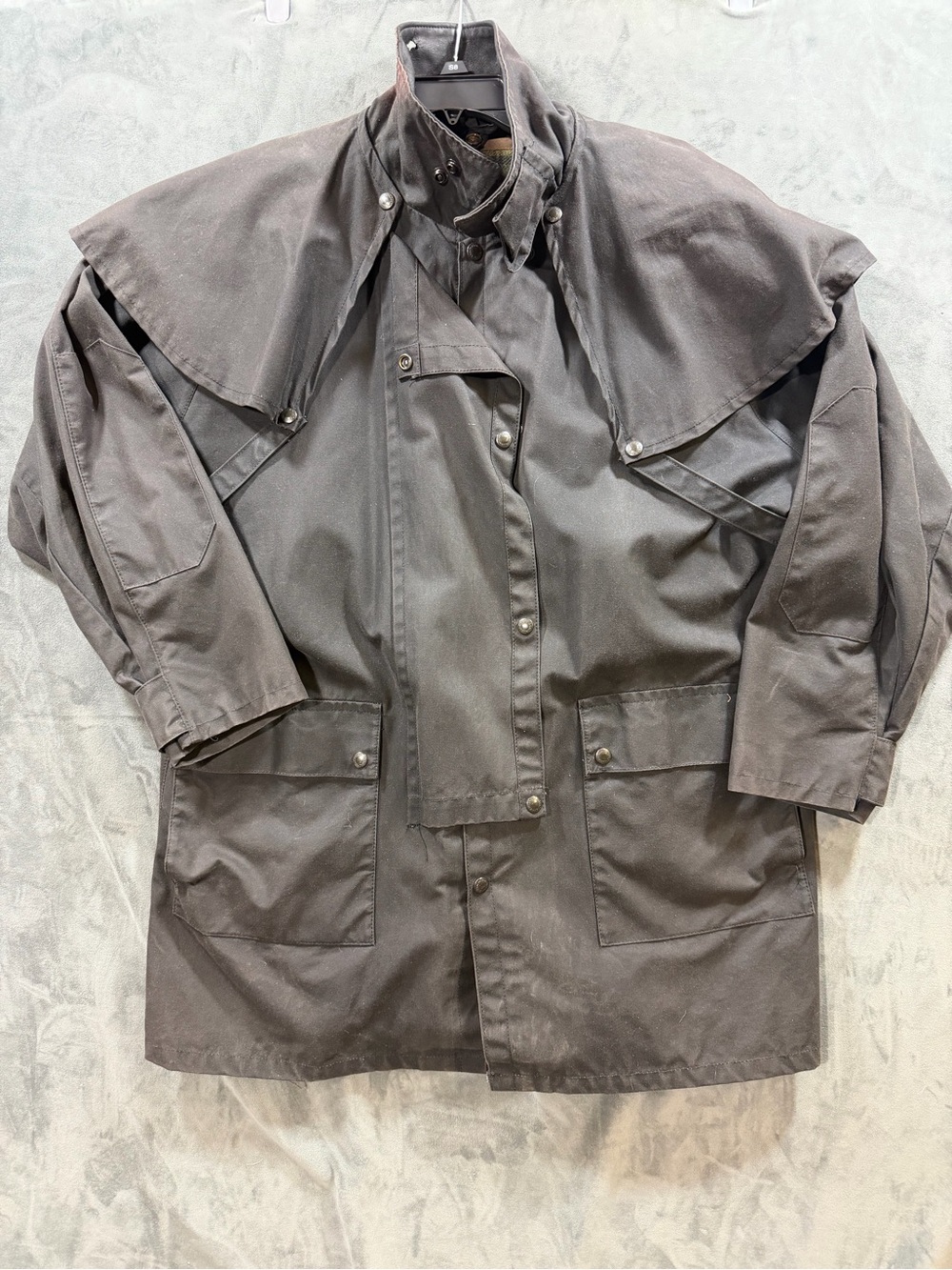 Barbour Dark Brown Waxed Cape-Yoke Trench Coat